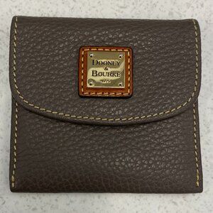 Dooney & Bourke Brown Pebble Grain Card Wallet